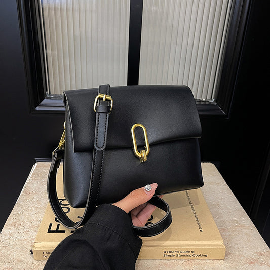 FLOWERSVERSE 2025 New women's bag Popular style Internet celebrity messenger bag female ins niche simple fashion twin liner flip lock bag