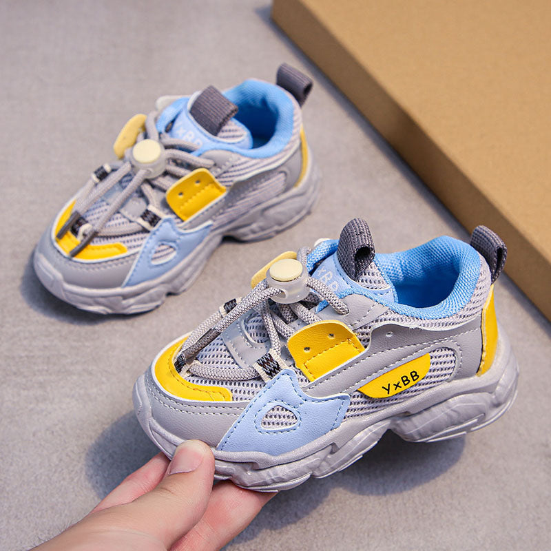 flowersverse Girls Sneaker Spring and Autumn New Baby Mesh Breathable Casual Shoes Boys Dad Shoes Children's Single-Layer Shoes Tide