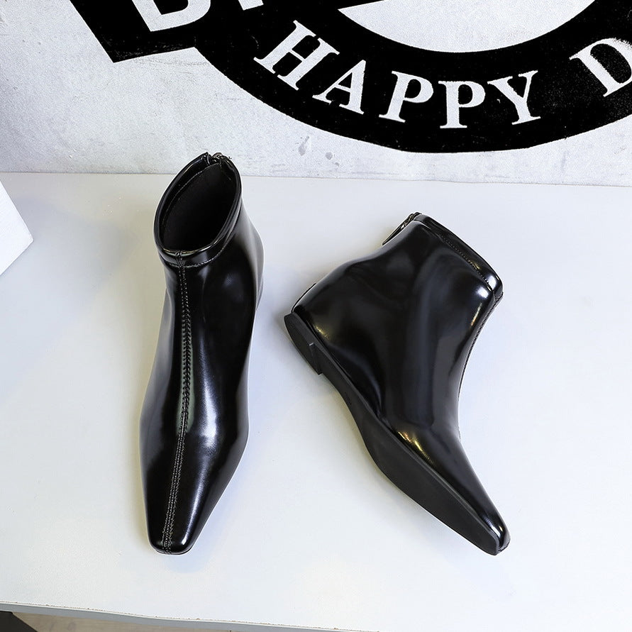 FLOWERSVERSE 2025 6632-9 Retro style slope heel heightening fashionable versatile pedicure and thin autumn and winter women's boots and bare boots