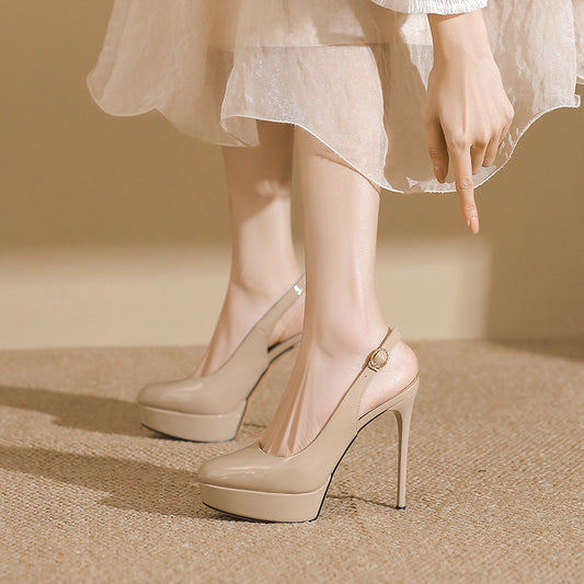 2025 136-7 high heels women's stiletto 2025 summer new bag head empty high heels sandals waterproof stage catwalk shoes