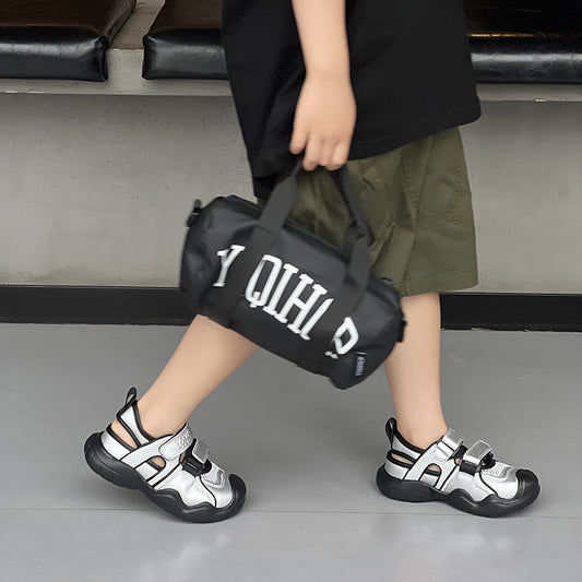 flowersverse Boys' Sports Mesh Shoes Summer New Children's Closed Toe Sandals Hollow Breathable Hiking Shoes Casual Girls' Shoes