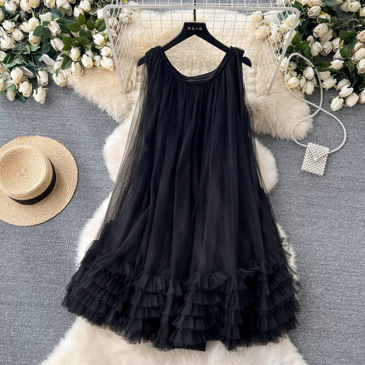 flowersverse Casual Sleeveless Round Neck Dress