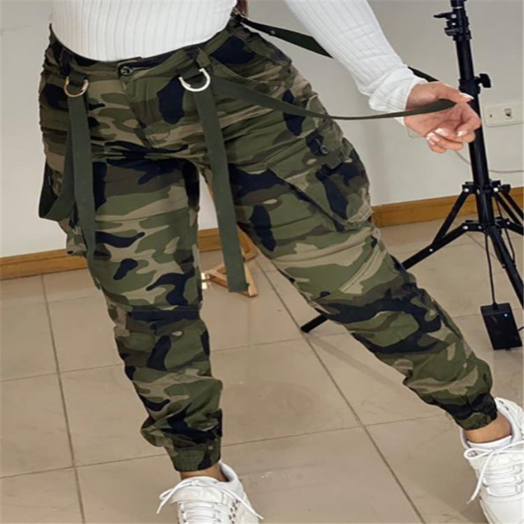 flowersverse HOTan and NEWn Independent Station Women's New Camouflage Knitting Skinny Pants