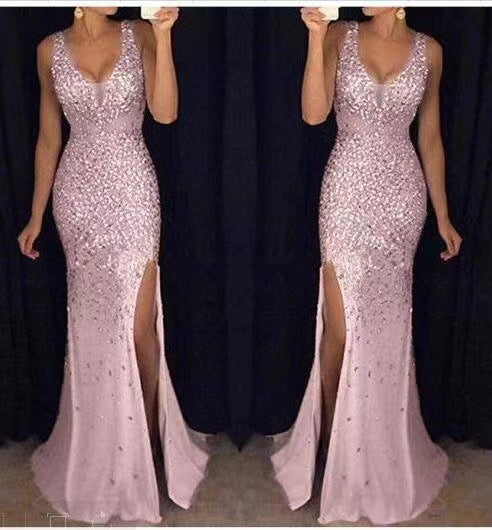 FLOWERSVERSE popular autumn and winter new 2025 Popular trade New new split bronzing dress long dress evening dress