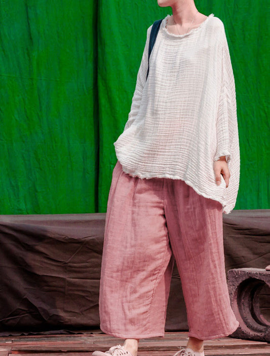 simple design spring and autumn women's wide-leg pants loose retro style versatile trousers