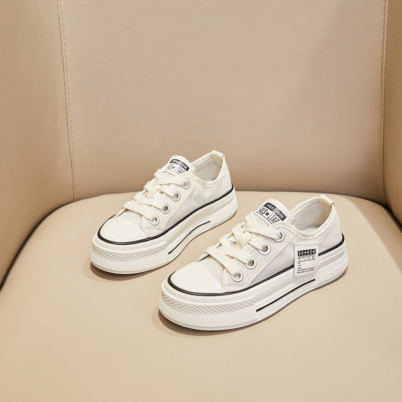 2025 Little white shoes women's new versatile spring and summer popular casual one-pedal board shoes breathable flat-soled single shoes