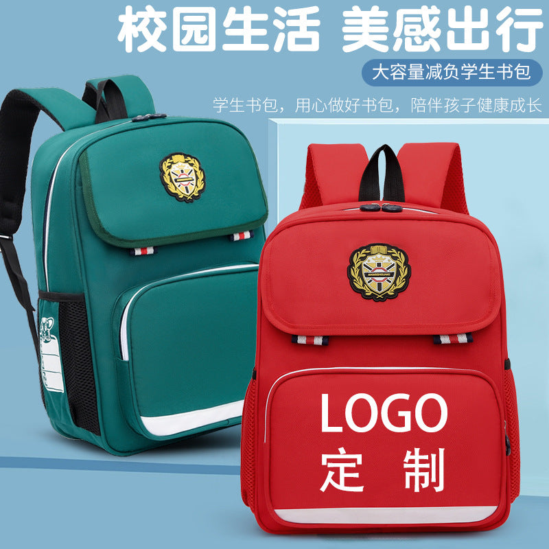 Elementary School Student Printing Backpack British Style Kindergarten Custom Large Small Size Printing Logo Schoolbag Training Class Gift