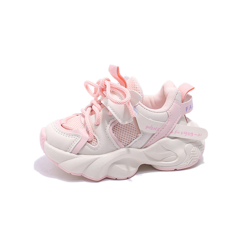 flowersverse Children's Shoes Spring New Children Sneaker Mesh Breathable Baby Toddler Running Shoes Boys and Girls Dad Shoes