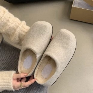 2025 Casual bag head, half drag Birkenstocks, platform women's shoes, half pack of cool slippers, all-match loafers in autumn and winter, single shoes