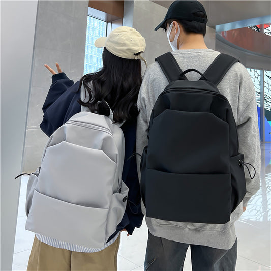 2025 Campus Japanese backpack versatile male and female junior high school college student schoolbag solid color casual large capacity travel backpack