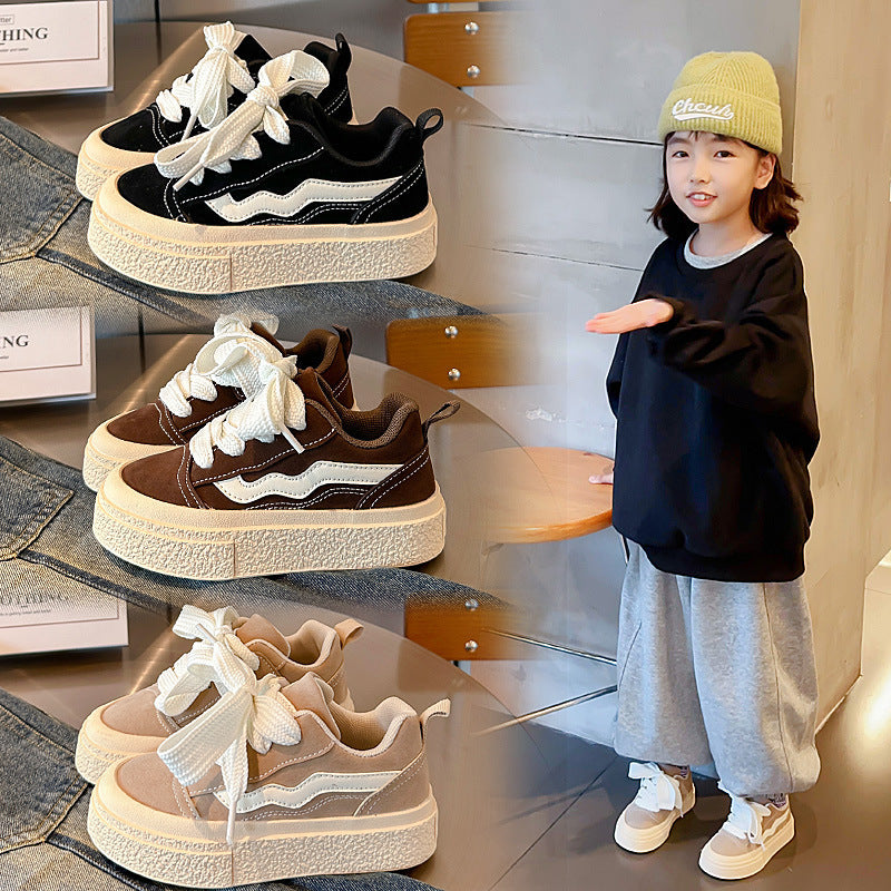 flowersverse Girls' Sneakers Spring New Children's Shoes Children Soft Bottom Casual Shoes Boy Versatile Casual Non-Slip Sneaker