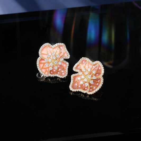 2025 Fashion niche light luxury S925 silver needle trendy camellia high-end temperament exquisite explosive stud earrings wholesale