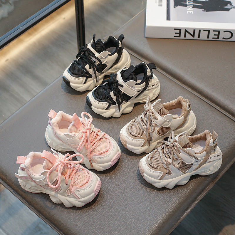 flowersverse Children's Shoes Spring New Children Sneaker Mesh Breathable Baby Toddler Running Shoes Boys and Girls Dad Shoes