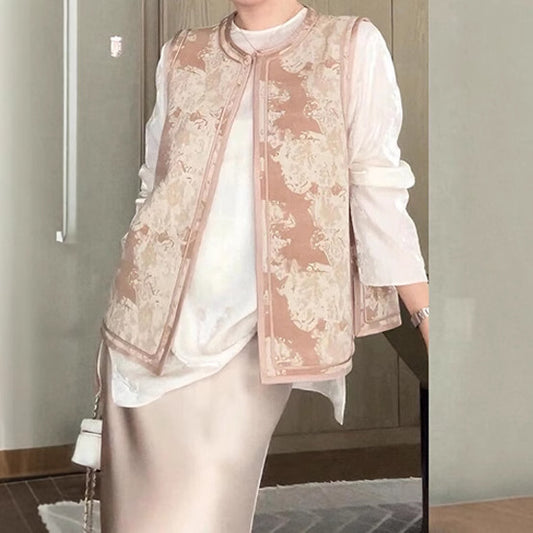 2025 New Chinese women's clothing Chinese style vest high-end suit skirt cheongsam autumn and winter wear a complete set of new models