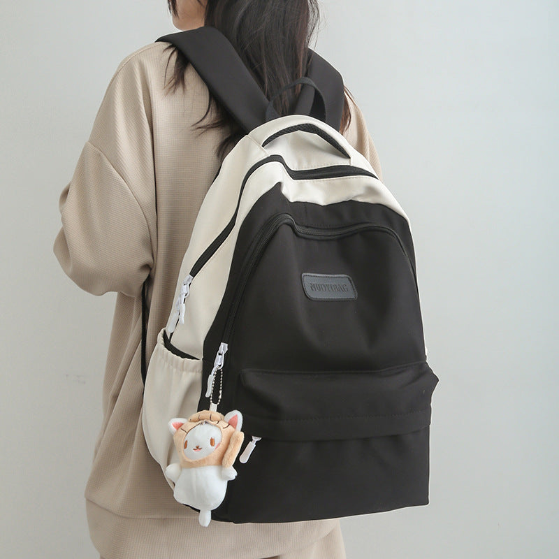 Backpack for Women New Korean Original Harajuku Contrast Color Student Schoolbag Sweet Large Capacity Versatile Backpack for Men