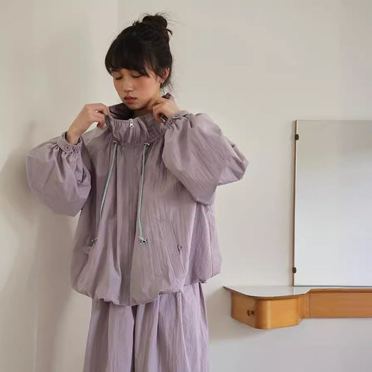 flowersverse Early Spring Mountain Outdoor Loose Casual Profile Ankle-Tied Full Elastic Overalls for Women K5112