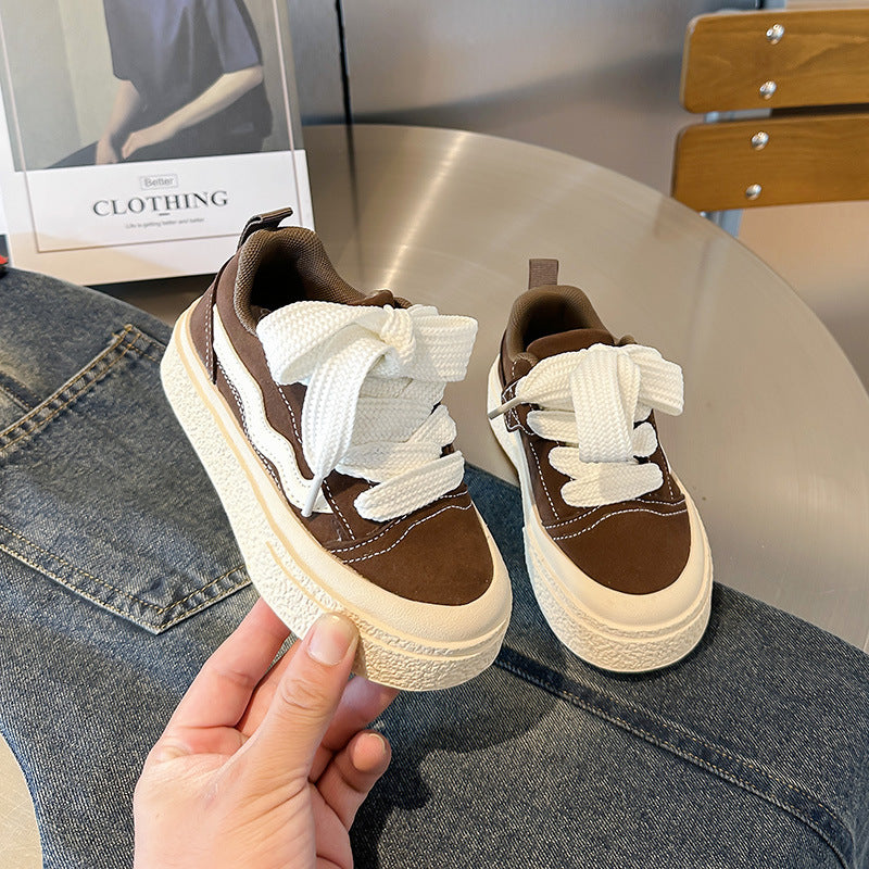 flowersverse Girls' Sneakers Spring New Children's Shoes Children Soft Bottom Casual Shoes Boy Versatile Casual Non-Slip Sneaker