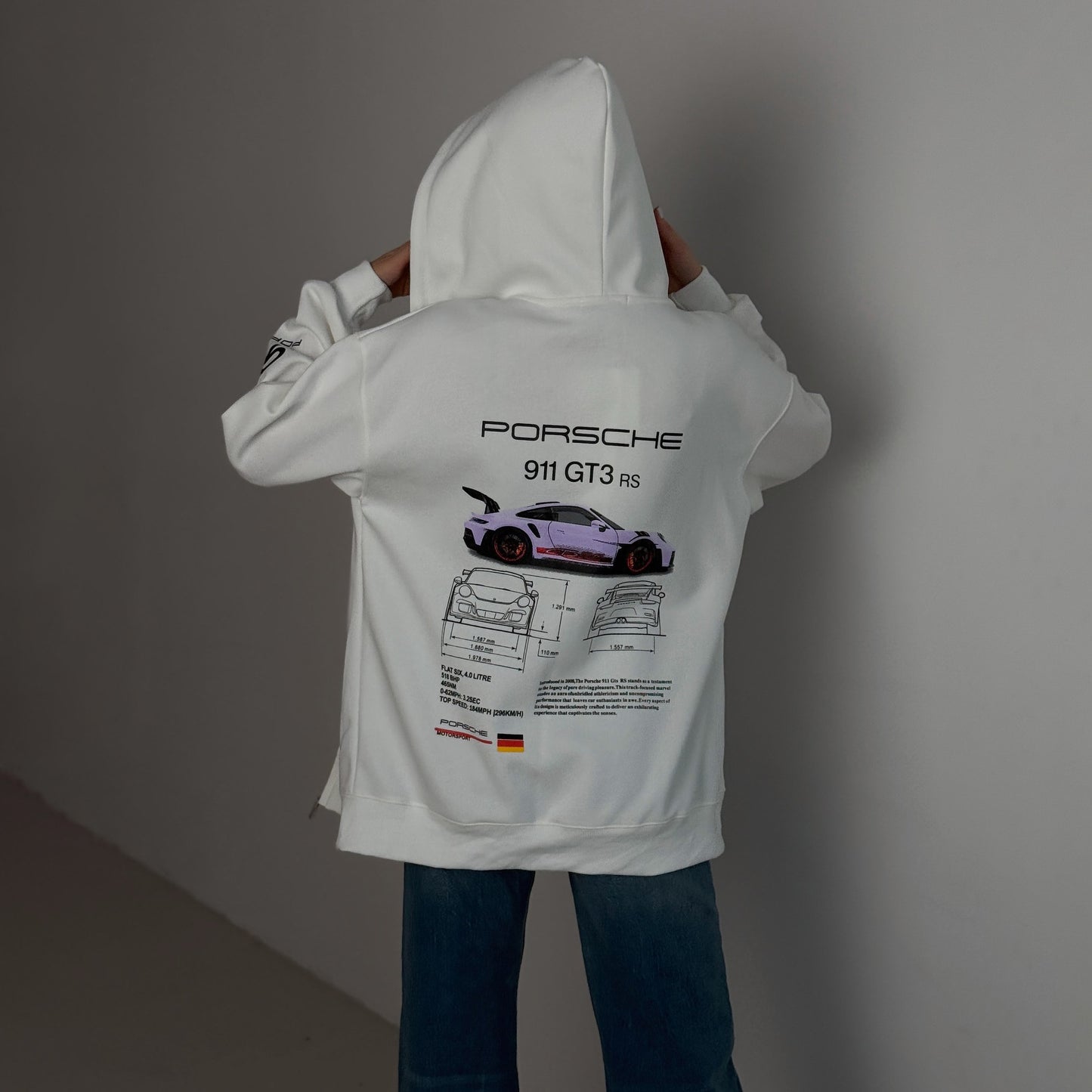 spring new long-sleeved jacket New car printing zipper hooded sweater