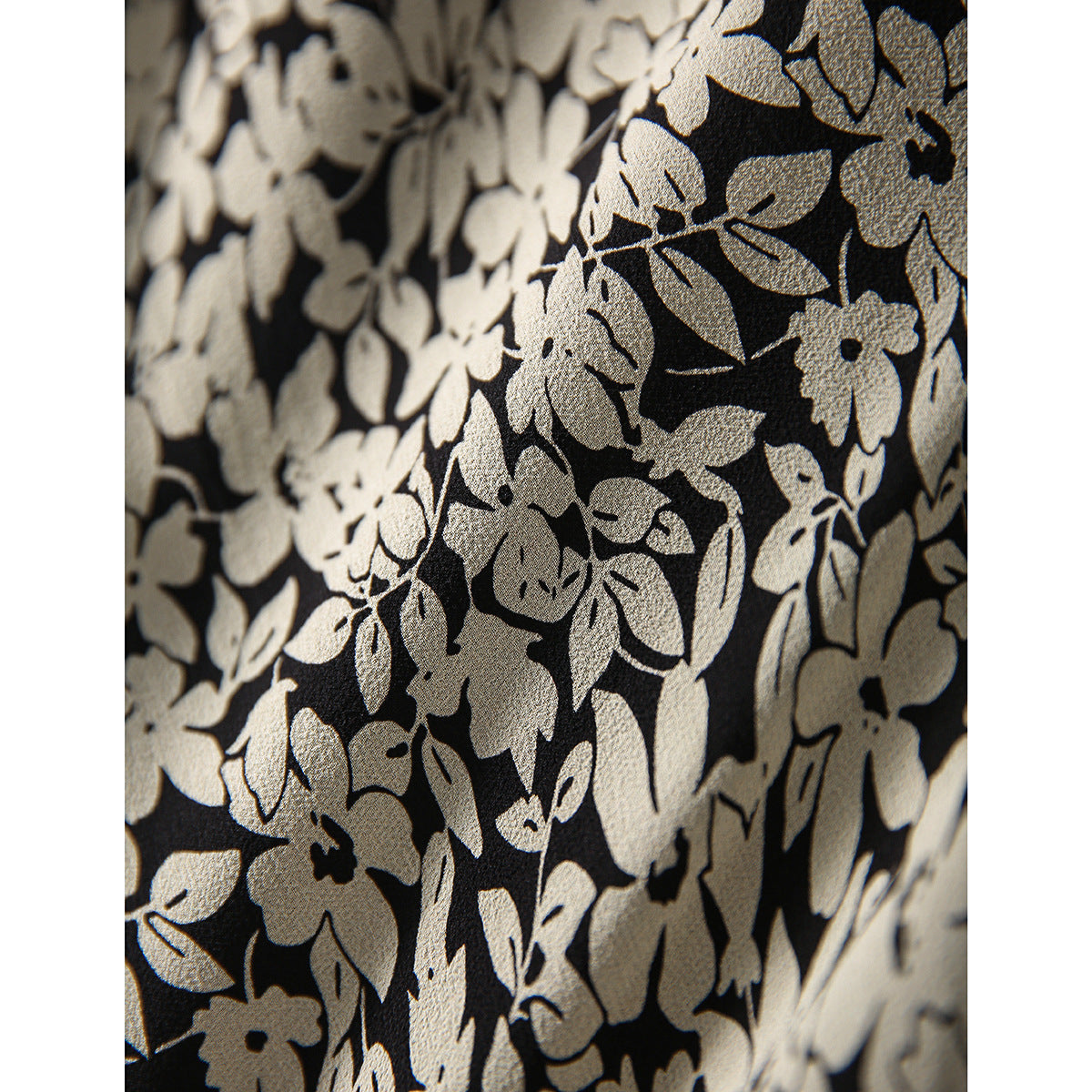 2025 Heavy silk bubble sleeve dress, mulberry silk spring floral skirt summer new women's clothing