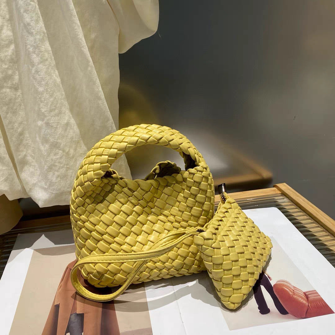 FLOWERSVERSE Handmade Woven Small Tote Bag Handbags Female New High-Grade Mini Chain Shoulder Crossbody Bag