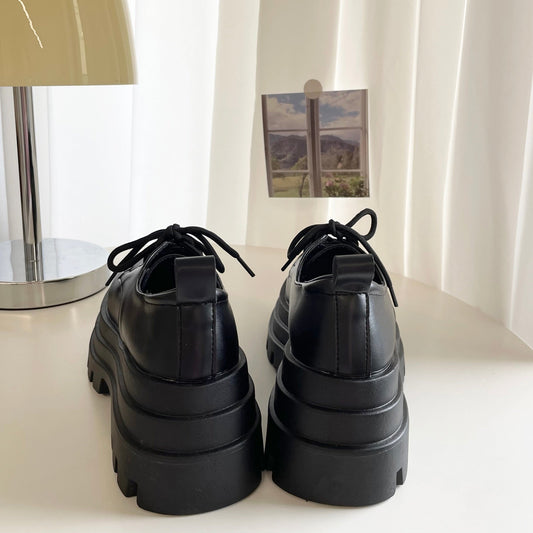 flowersverse - Women Platform Shoes New Lolita shoes Chunky Mary Janes Thick bottom Japanese uniform leather shoes college girls sneakers