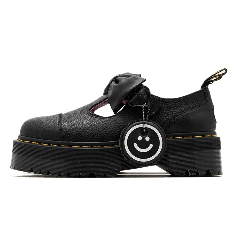 Amozae Women Genuine Leather Platform Shoes Thick Bottom Mary Jane Footwear College Style Lolita Ladies Sports Shoes Female Sneakers 43
