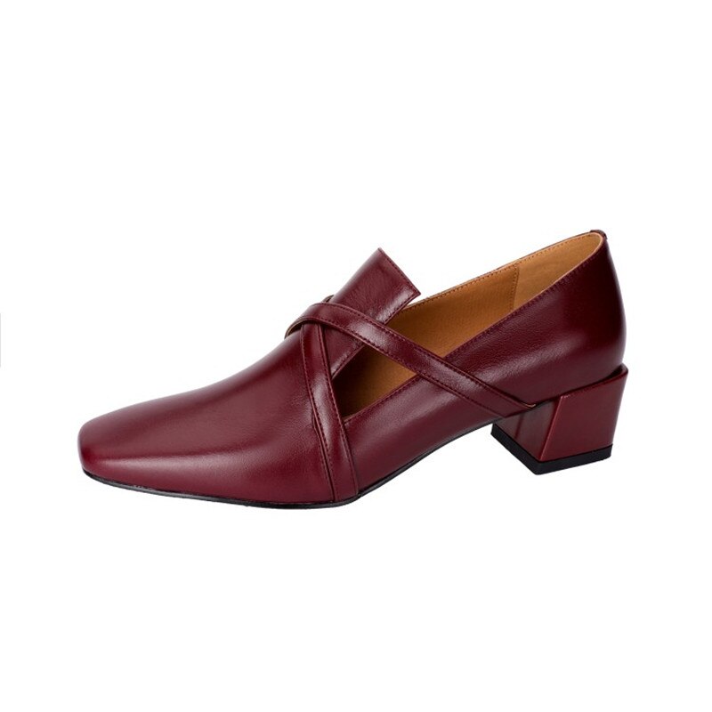 flowersverse French Retro Shoes Slip-On Women Shoes Fashion Spring/Autumn Shallow Women Pumps Square Toe Thick Heel Shoes Woman Handmade