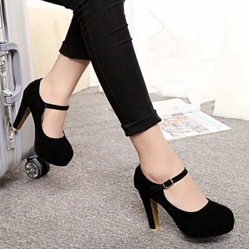 Amozae Summer Women's High Heels Luxury Fashion Lace Up Tower Sandals Simple Office Work Shoes Zapato De Tacón Sandalias