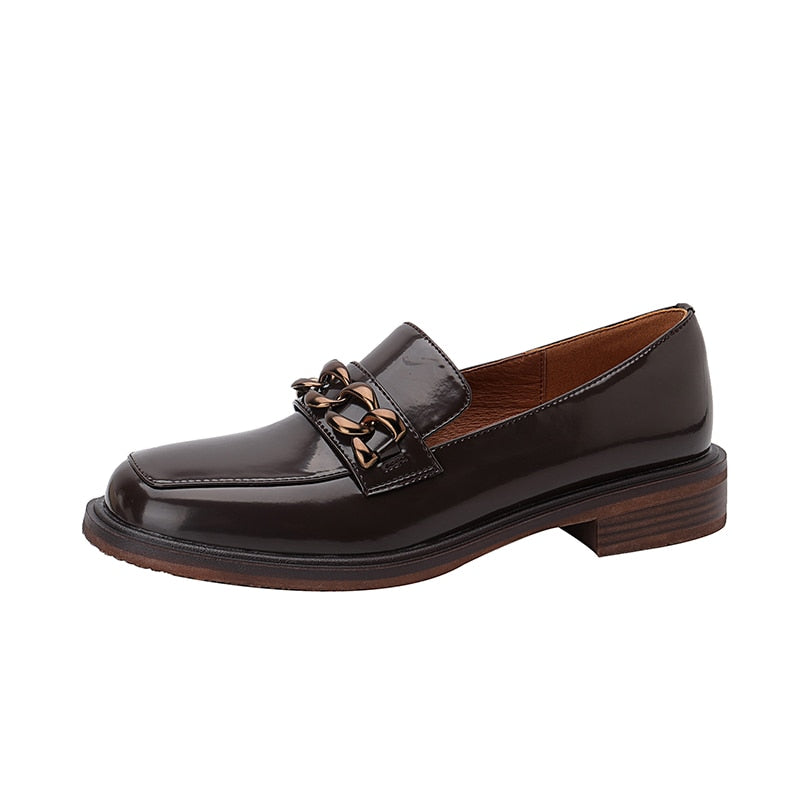 flowersverse New Spring Split Leather Women Shoes Casual Slip-On Loafers Round Toe Shoes Woman Zapatos De Mujer Women Platform Shoes