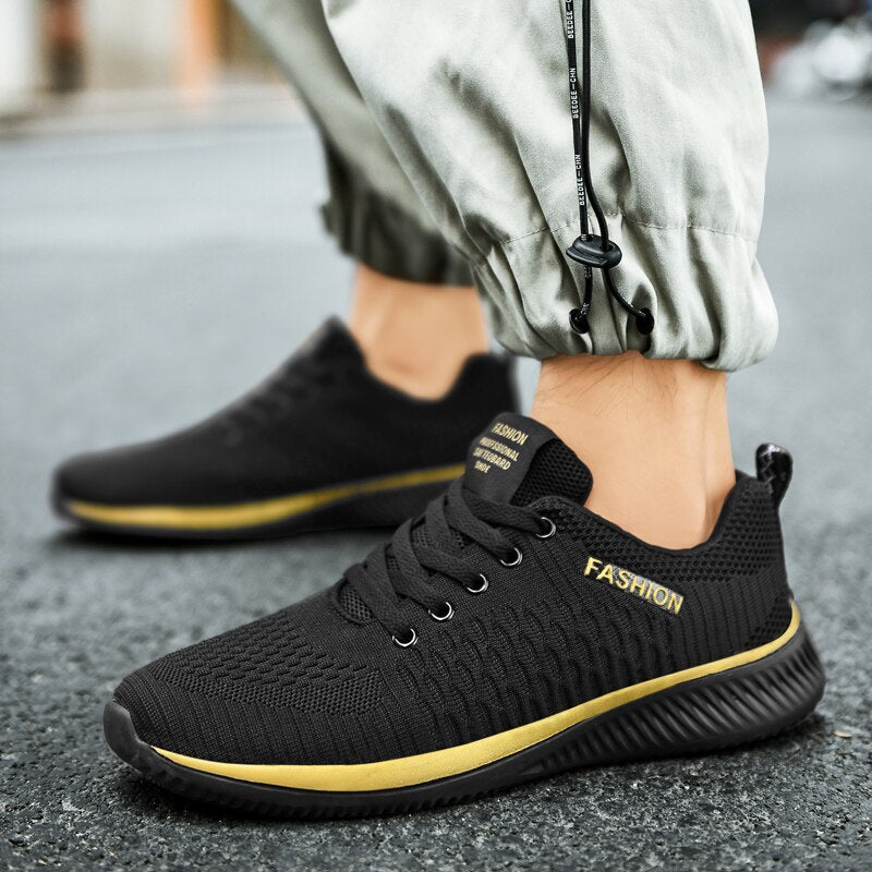 flowersverse Men Running Shoes Comfortable Sport Shoes Lightweight Walking Men Sneakers Breathable Zapatillas Women Tennis Shoes Black
