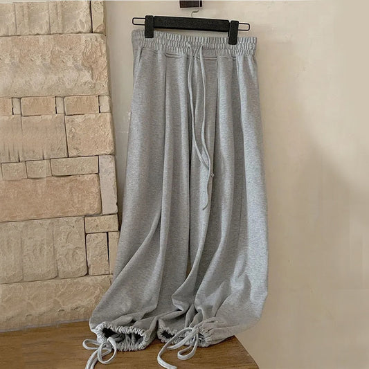 Gray Joggers Sweatpants Women Harajuku Streetwear High Waist Harem Wide Leg Pants Korean Casual Loose Sports Trousers New