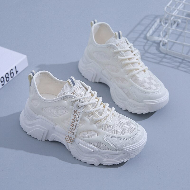 flowersverse Sneakers For Women Designer Platform Casual Sports Running Shoes Female Students Match Color Fashion Sneaker Chunky Mujer
