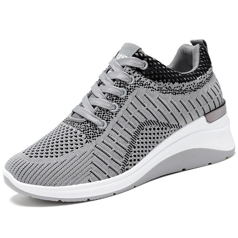 Amozae Ladies Platform Sneakers Fashion Versatile Flat Sneakers Mesh Breathable Ladies Casual Shoes Zapatos Casuales De Mujer