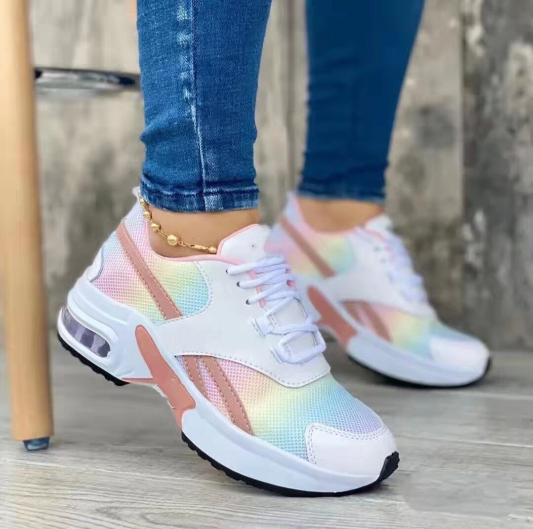 Amozae 2022 Comfortable Outdoor High-Quality Walking Shoes Women's White Shoes Spring Autumn New Lace-Up Flat Casual Sports Shoes