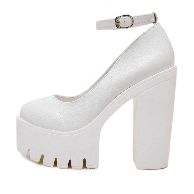 Amozae Women's High Heels Summer Fashion Solid Color Shoes Comfortable All-Match High Heels Tacones Altos De Mujer