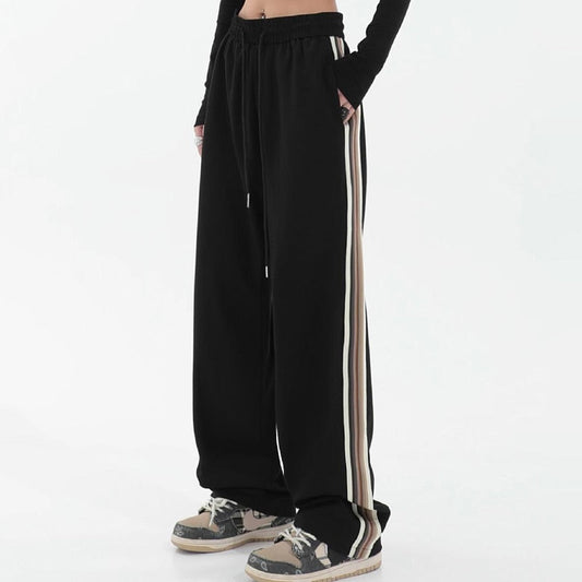 Women Loose 4XL Wide Leg Pants Spring High Waist Straight Elastic Trousers Casual Korean Lady Harajuku Streetwear New