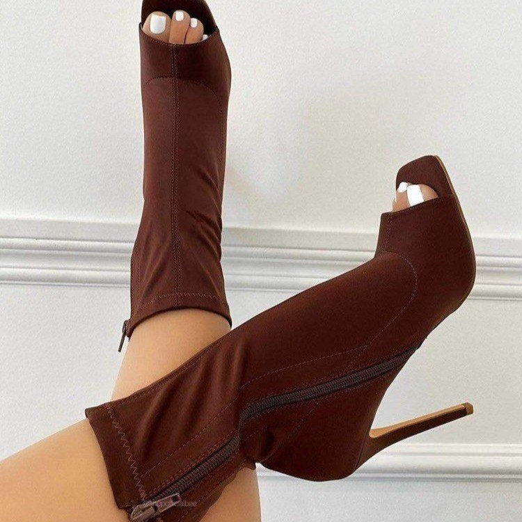 Thanksgiving flowersverse Hot Selling Salsa Outdoor Indoor Plus Size Latin Dance Shoes For Dancing Women Teachers High Heels 10 Cm Nylon Boots Black568