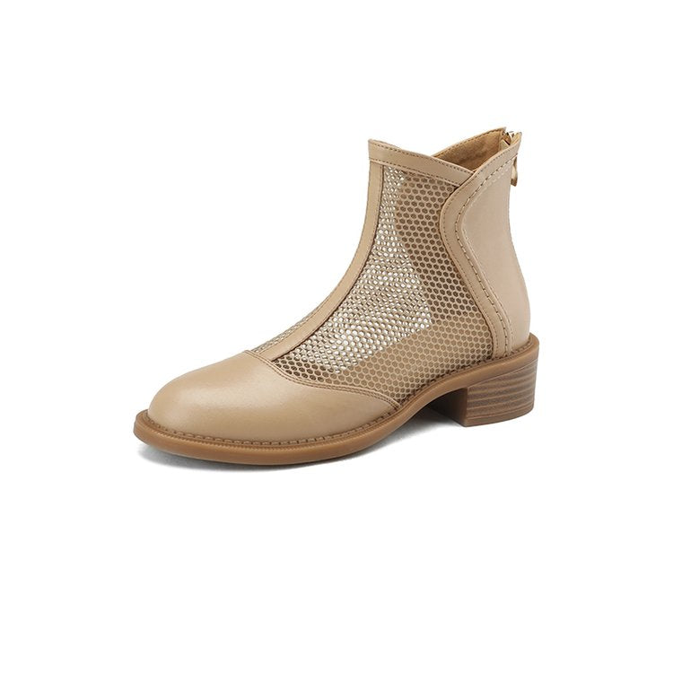 flowersverse Summer Boots Sandals Women's Calf Mesh Bottas Women's Fashion High Heel Platform Boots Women Shoes Sandal Boots