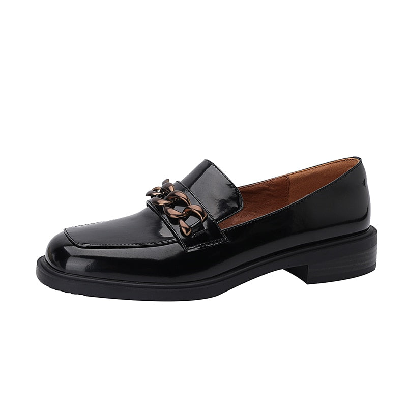 flowersverse New Spring Split Leather Women Shoes Casual Slip-On Loafers Round Toe Shoes Woman Zapatos De Mujer Women Platform Shoes
