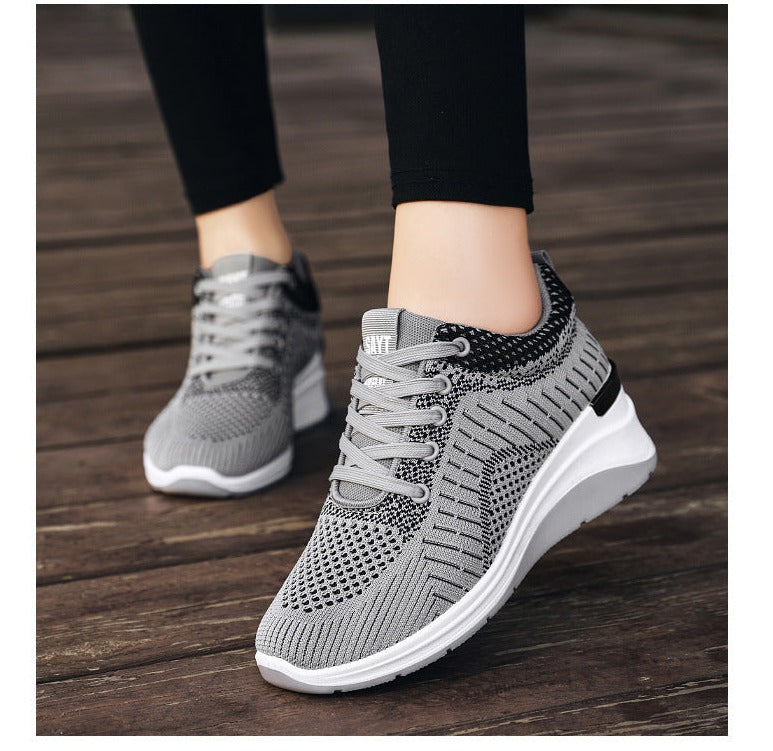 Amozae Ladies Platform Sneakers Fashion Versatile Flat Sneakers Mesh Breathable Ladies Casual Shoes Zapatos Casuales De Mujer