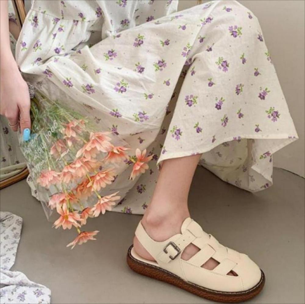 Graduation Gift Women Sandals Flat-Bottomed Heightened Hollow Ladies Shoes Summer New Refreshing Comfortable Gladiator Females Sandals