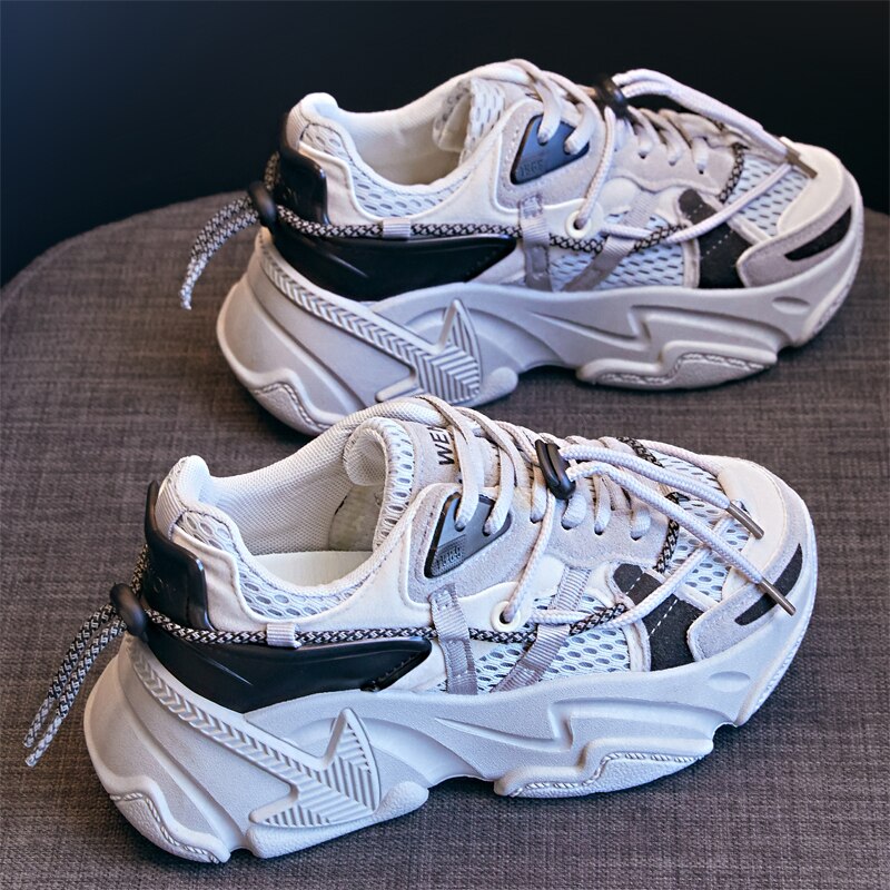 Black Friday Amozae White Chunky Sneakers Women's Vulcanize Shoes Casual Women Shoes Vulcanized Sneakers Walking Shoes Tenis Feminino Plus Size 43
