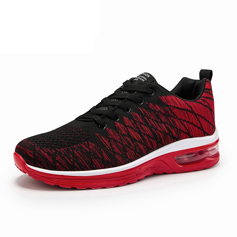 Amozae Unisex Breathable Air-Cushion Sneakers Flying Woven Lace-Up Outdoor Casual Running Shoes Zapatillas Hombre