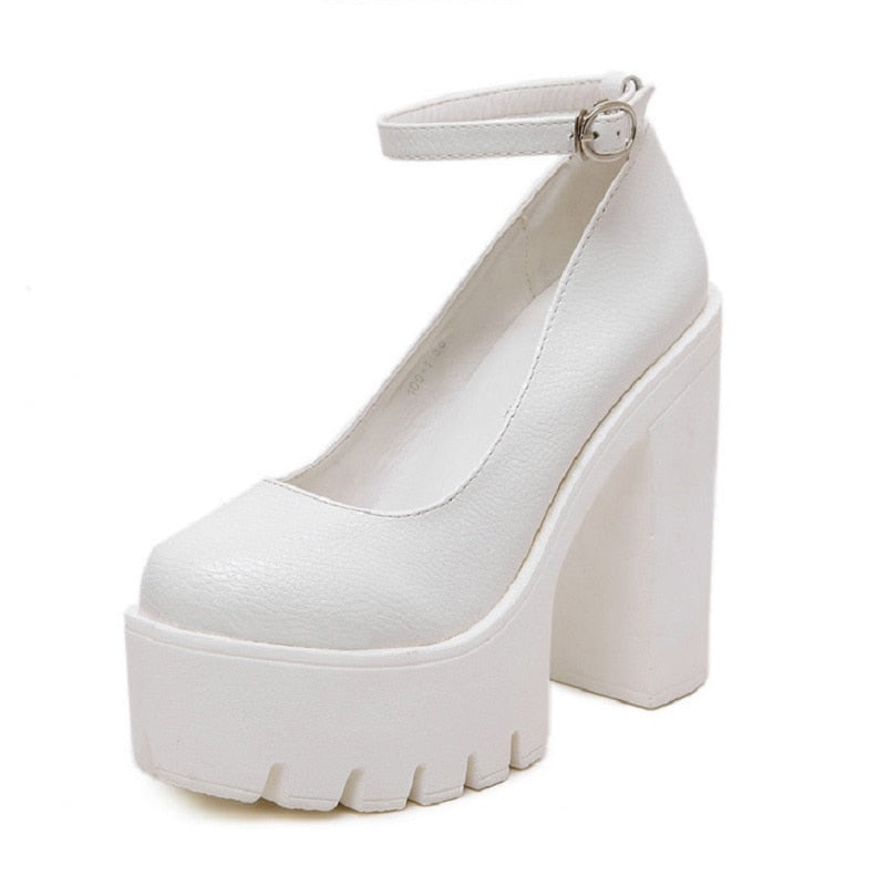 Amozae Women's High Heels Summer Fashion Solid Color Shoes Comfortable All-Match High Heels Tacones Altos De Mujer