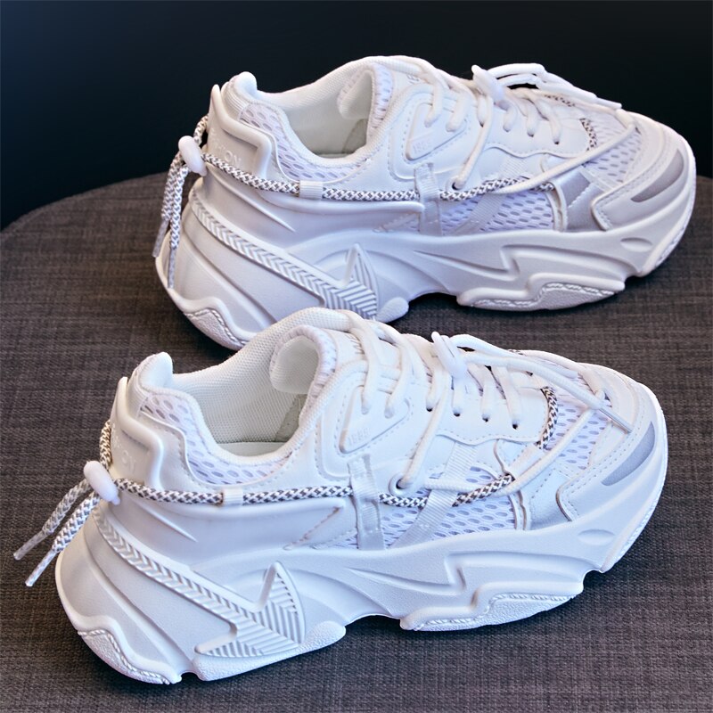 Black Friday Amozae White Chunky Sneakers Women's Vulcanize Shoes Casual Women Shoes Vulcanized Sneakers Walking Shoes Tenis Feminino Plus Size 43