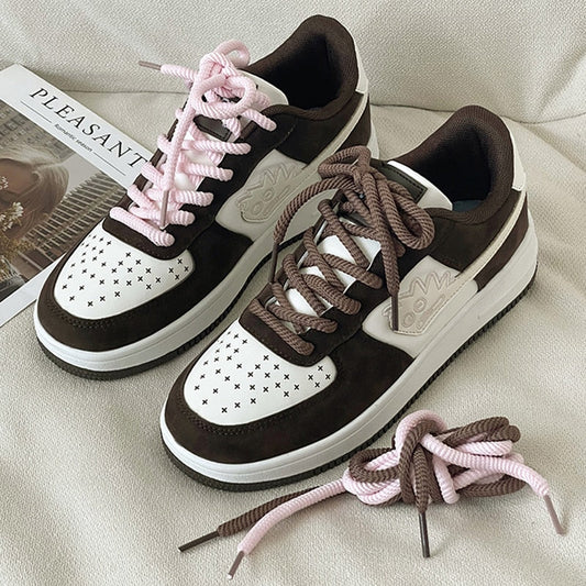 Black Friday Amozae 2022 New Couple Sport Shoes Fashion Women Vulcanized Shoes Designer Lace Up Casual Shoes Women's Flats Walking Sneakers Women