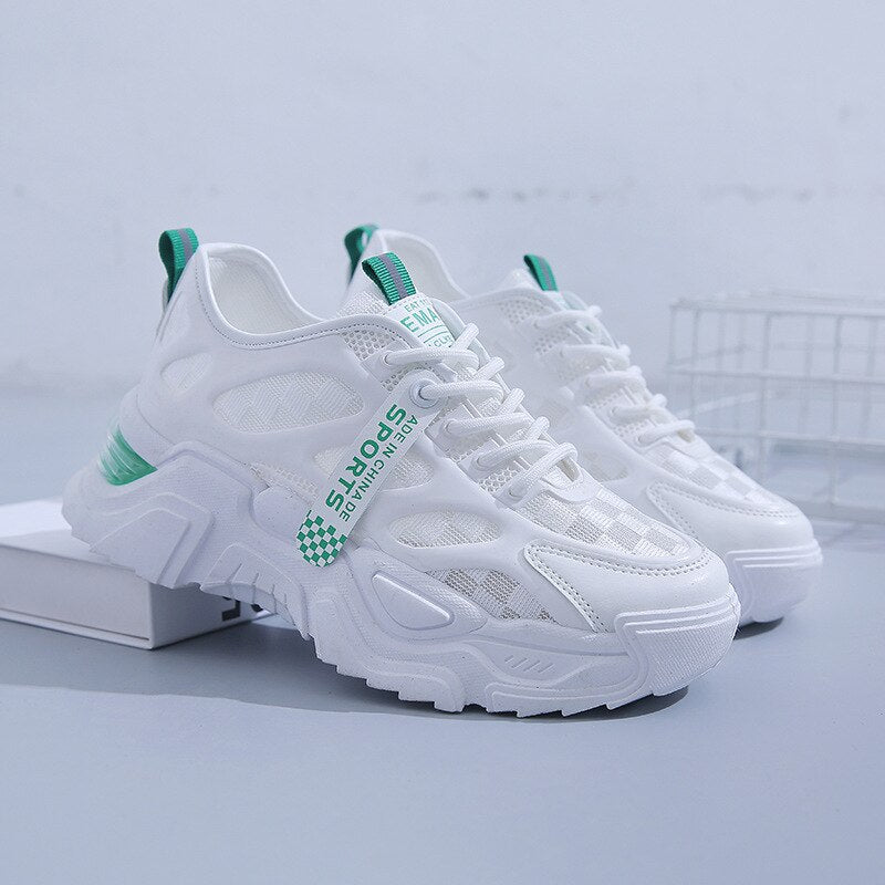 flowersverse Sneakers For Women Designer Platform Casual Sports Running Shoes Female Students Match Color Fashion Sneaker Chunky Mujer