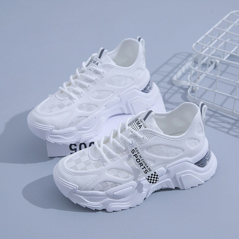 flowersverse Sneakers For Women Designer Platform Casual Sports Running Shoes Female Students Match Color Fashion Sneaker Chunky Mujer