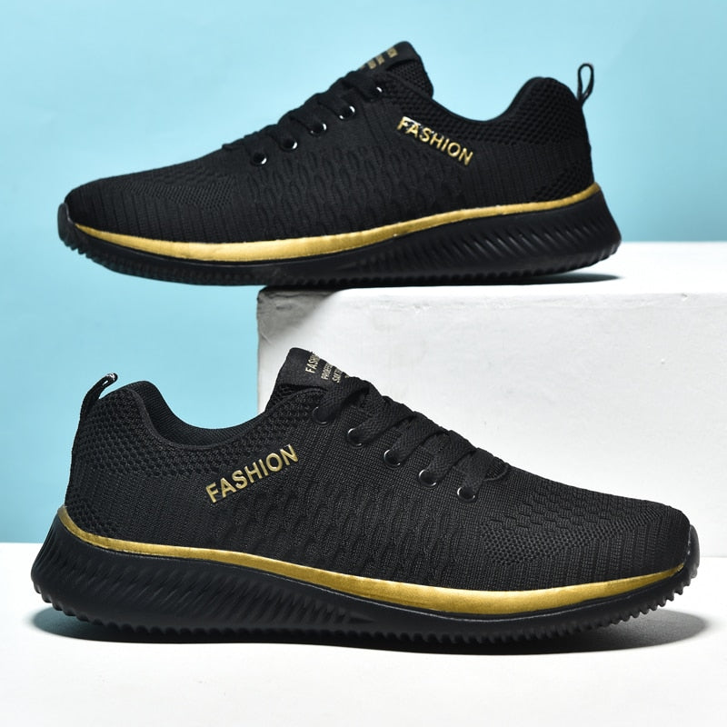 flowersverse Men Running Shoes Comfortable Sport Shoes Lightweight Walking Men Sneakers Breathable Zapatillas Women Tennis Shoes Black