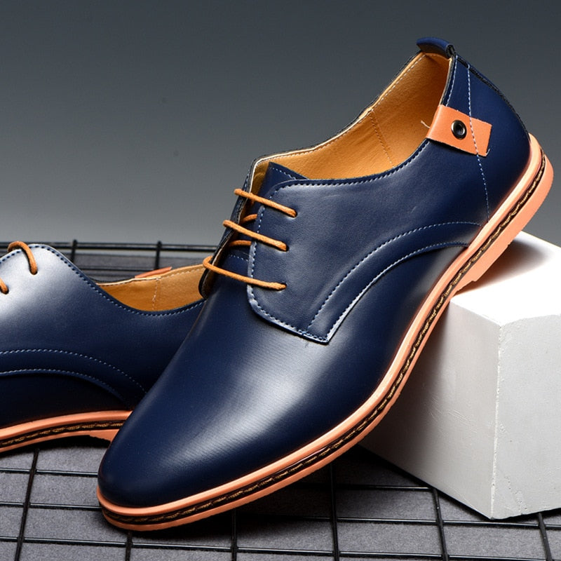 Amozae Men Leather Shoes 2022 Spring Fashion Round Toe Tooling Single Shoes Male Large Size Comfortable Breathable Casual Leather Shoes